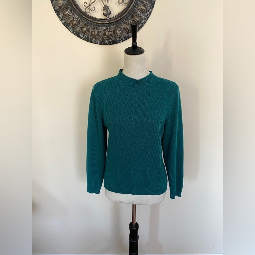 Vintage Alfred Dunner Mock Neck Soft Stretchy Knit Sweater